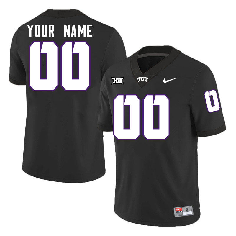 Custom TCU Horned Frogs Name And Number Football Jersey-Black